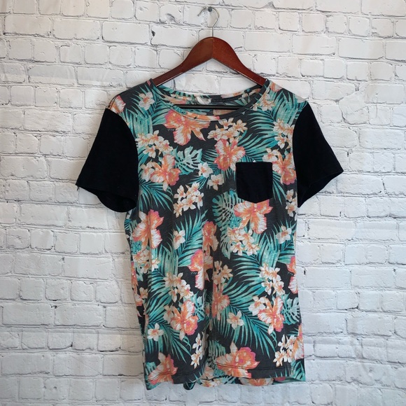 PINK Victorias Secret Orange, Green & Black Tropical shirt size S - Picture 2 of 9